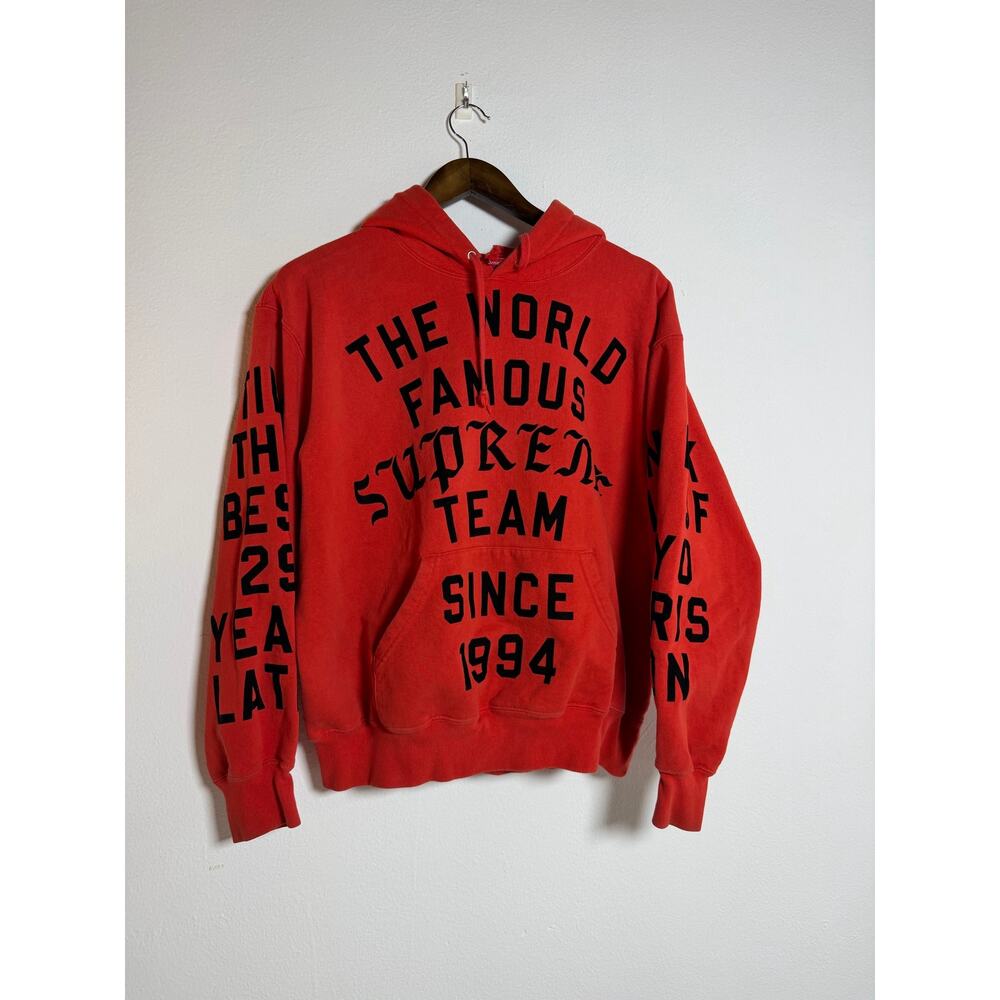 Supreme Team Flocked Hooded Sweatshirt